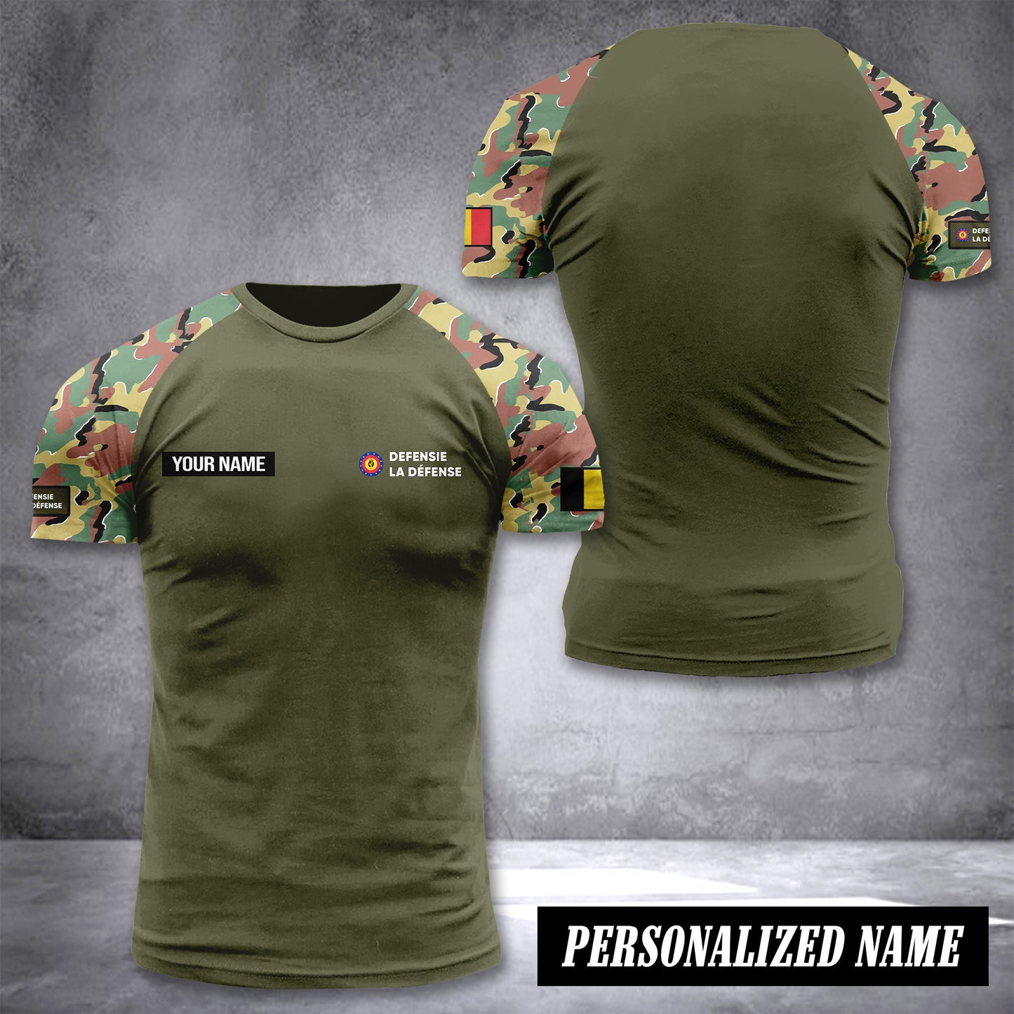 Belgium army customize T-shirt back camo