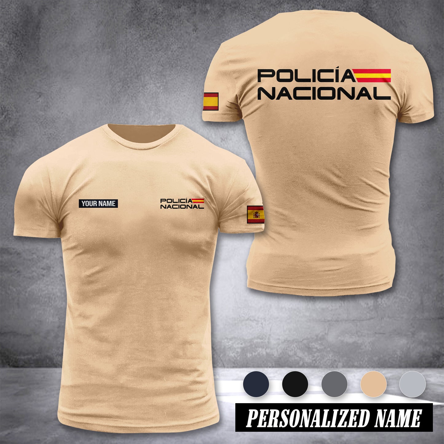 Policia Nacional Spain customize ranking T-shirt comfor