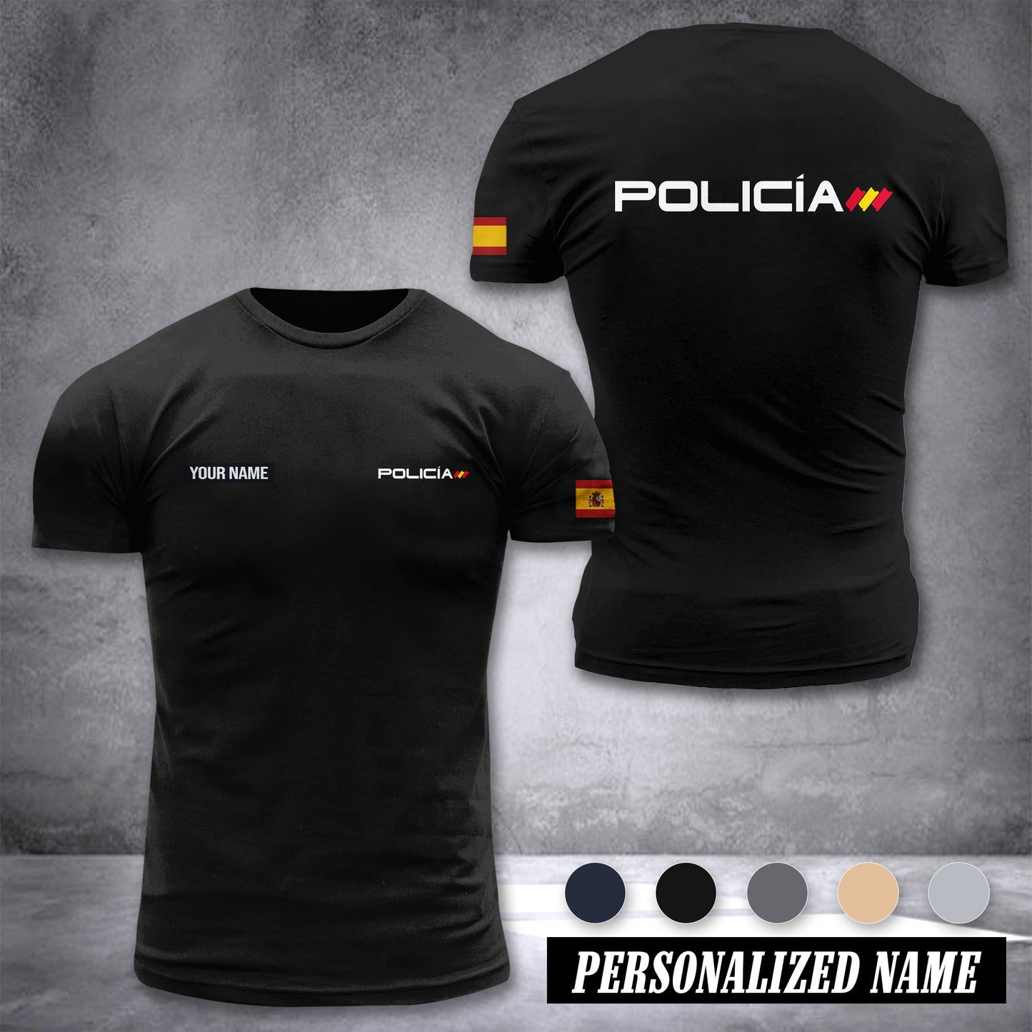 Policia Spain customize ranking T-shirt comfor