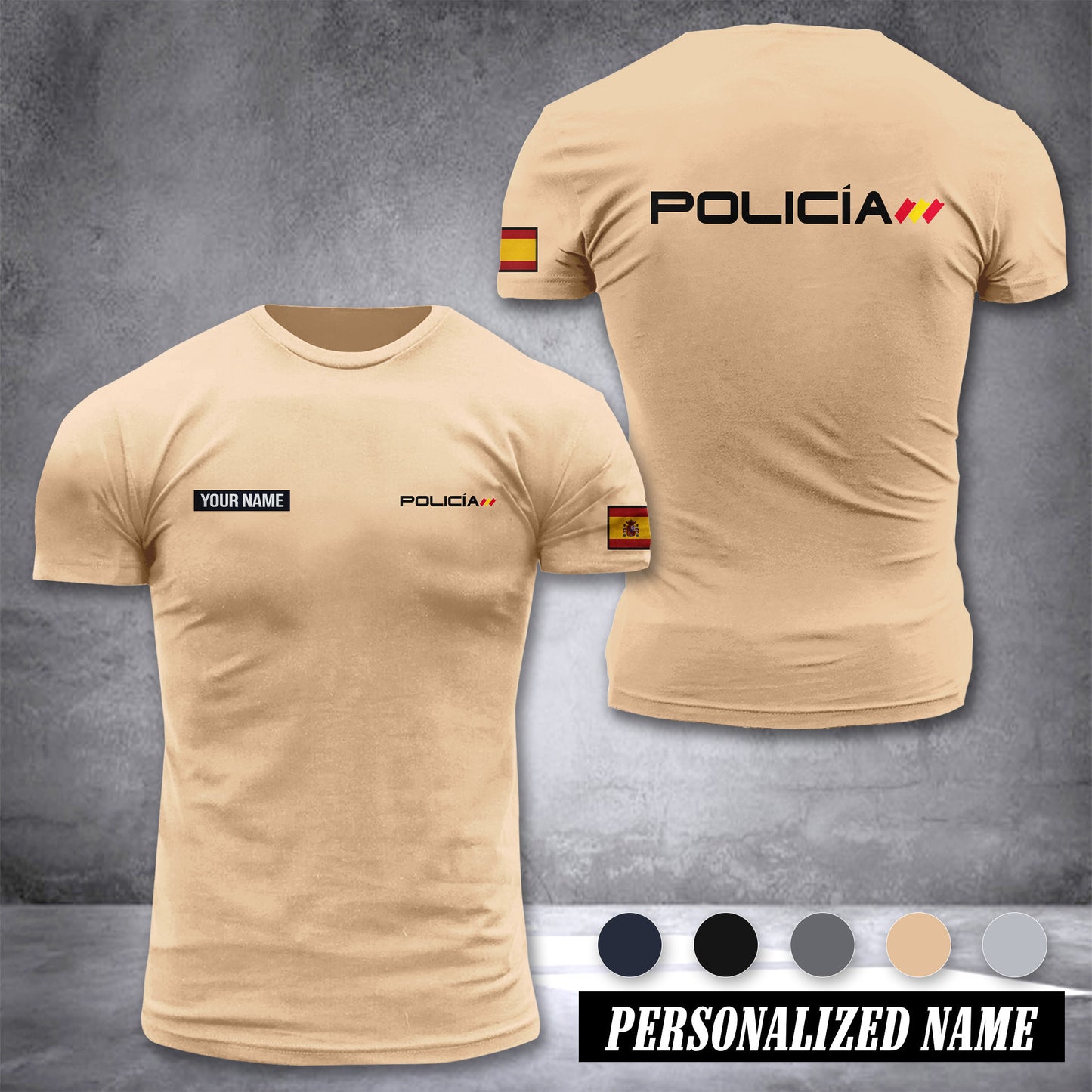 Policia Spain customize ranking T-shirt comfor