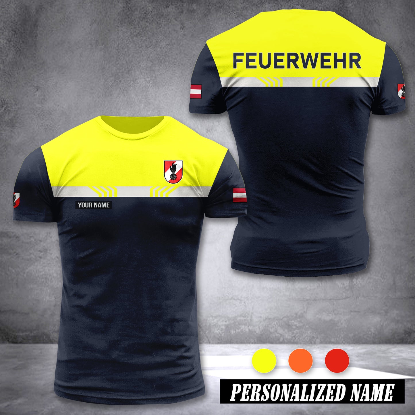 Firefighter Austria customize T-shirt back XC