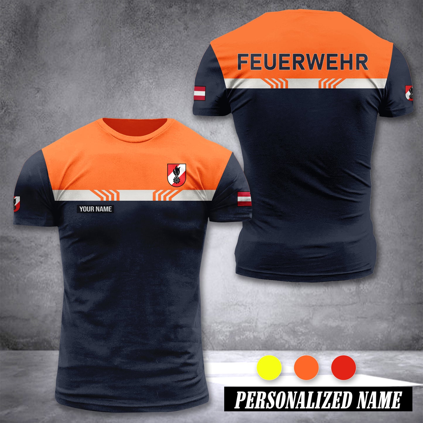Firefighter Austria customize T-shirt back XC