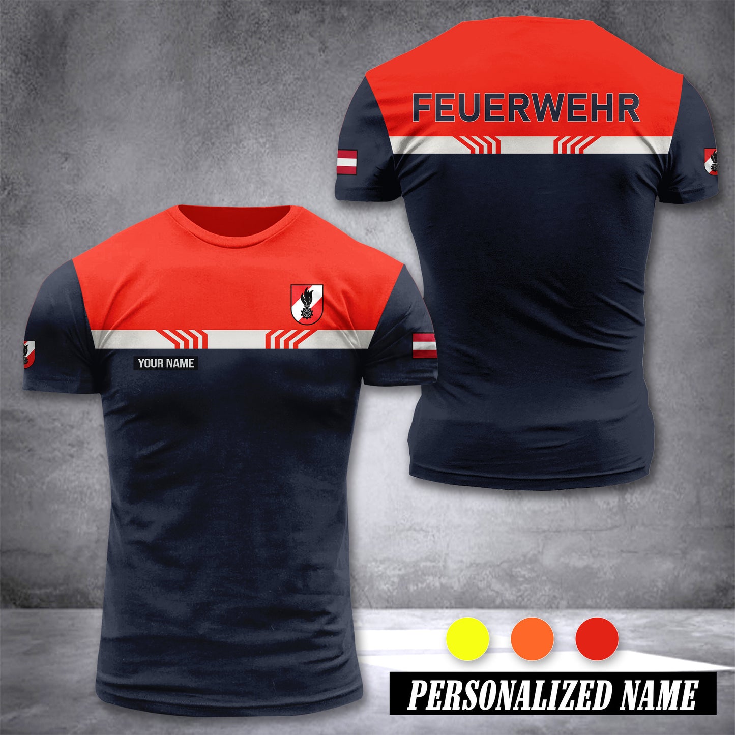 Firefighter Austria customize T-shirt back XC