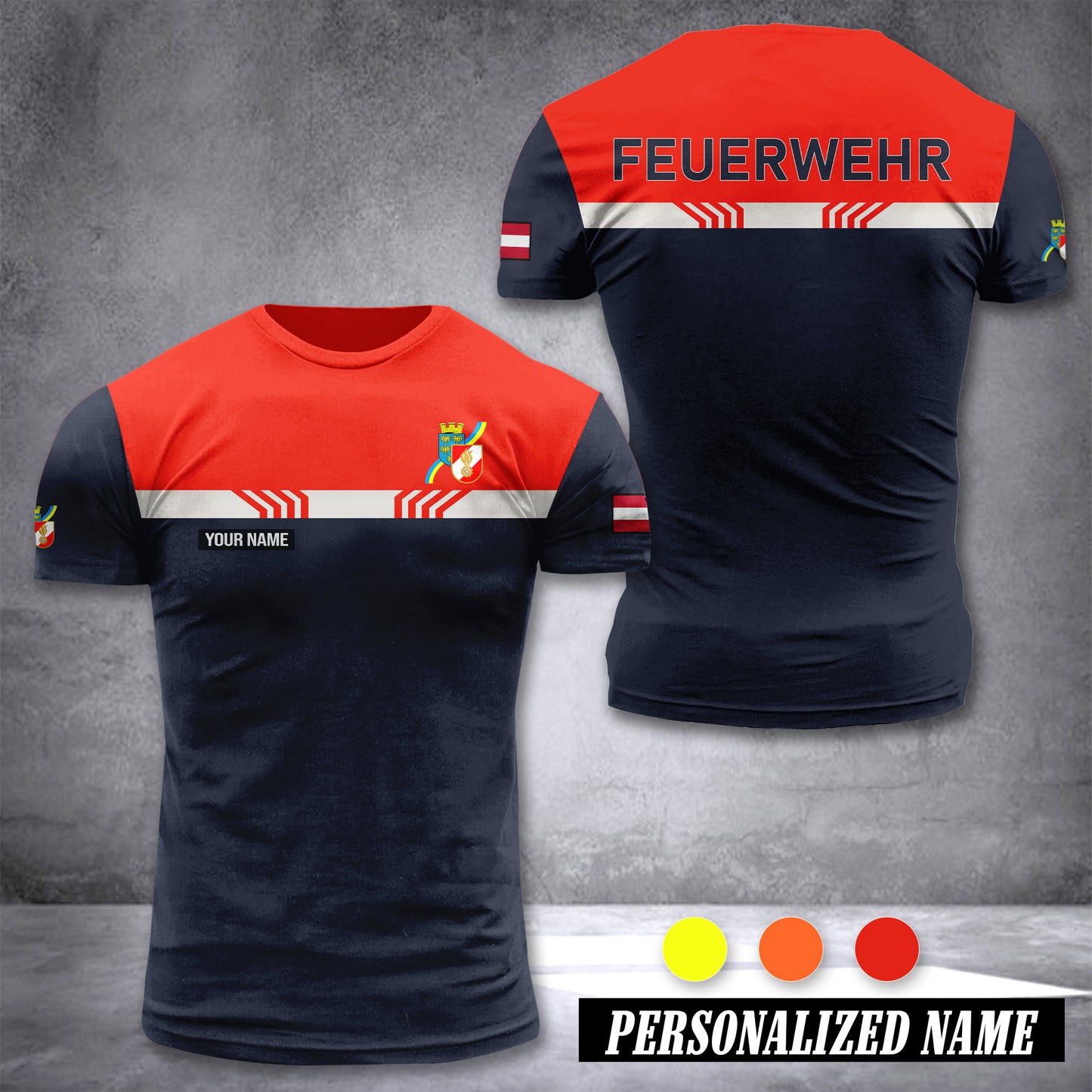 Firefighter Lower Austria customize T-shirt back XC