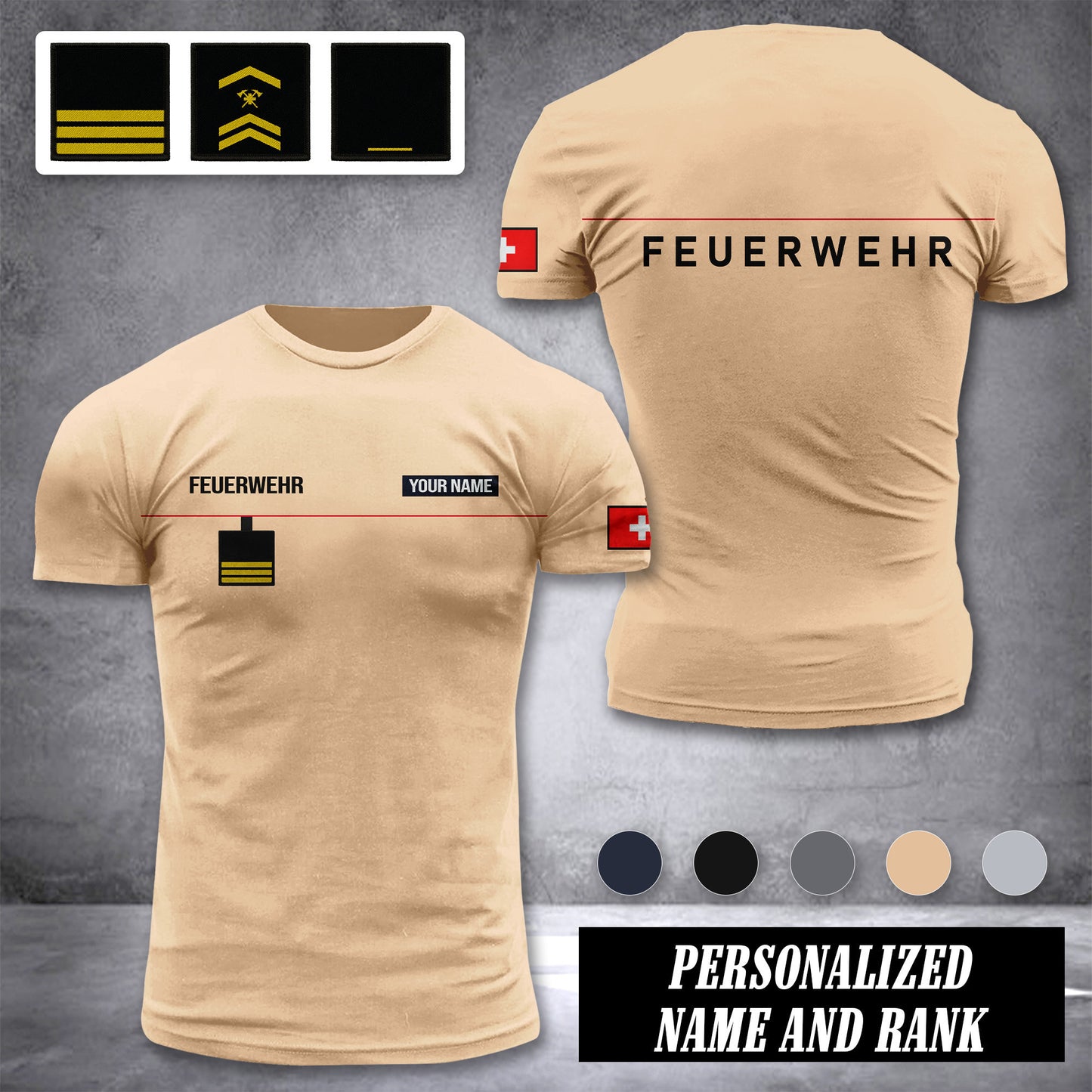 Firefighter Switzerland customize ranking T-shirt 276