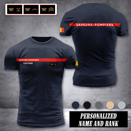 Firefighter Belgium customize ranking T-shirt 276