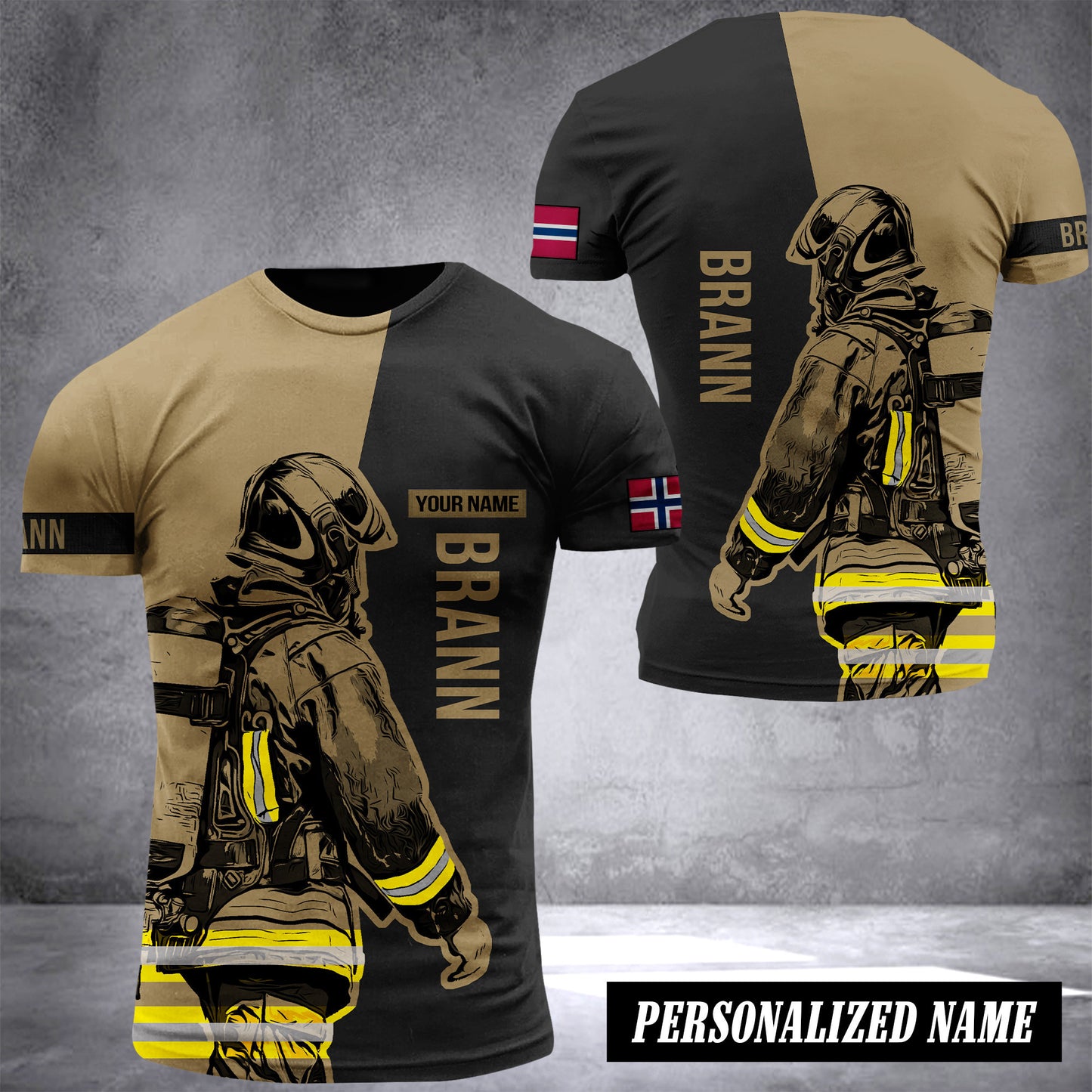 Firefighter Norway customize T-shirt back 197