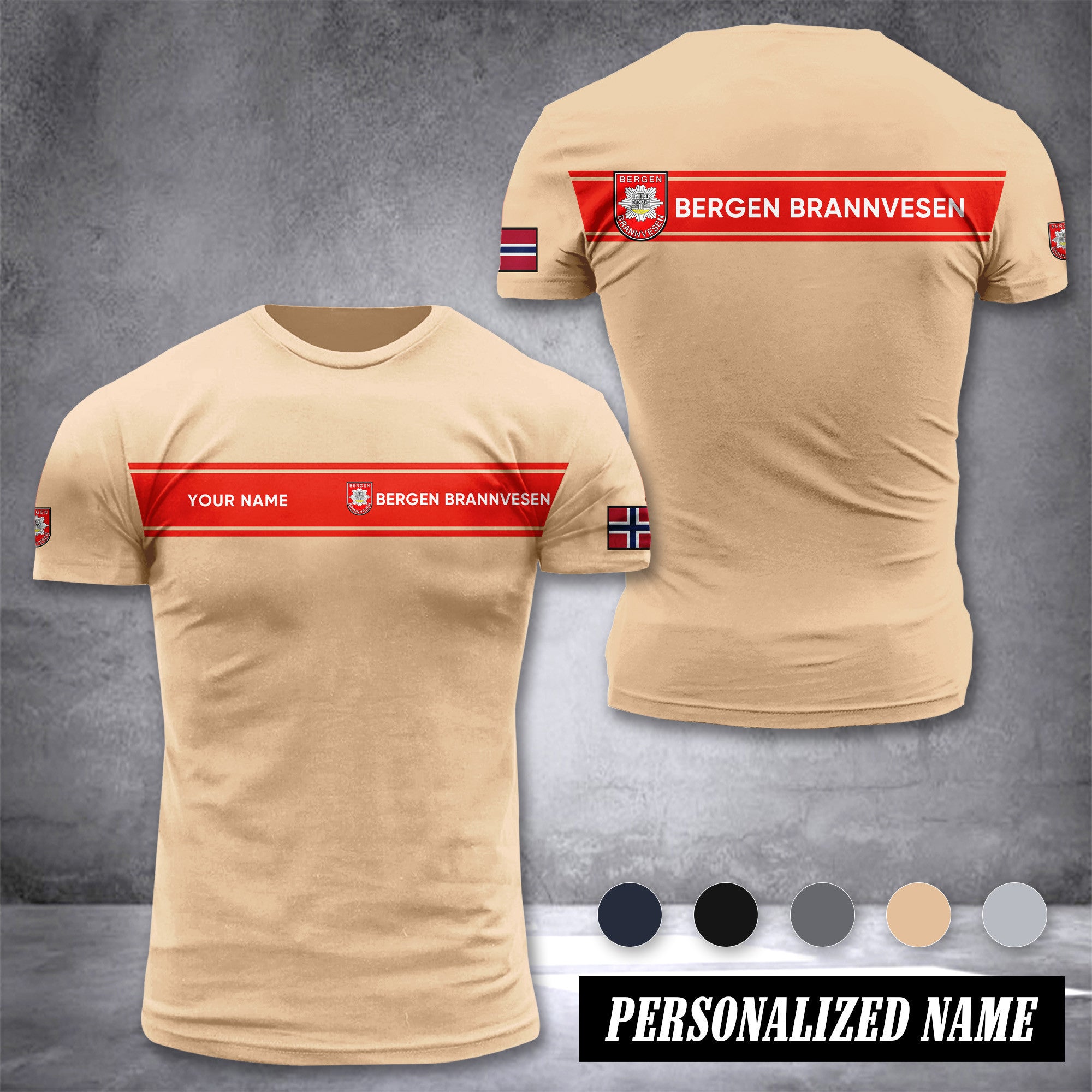 Bergen Brannvesen customize ranking T-shirt 26