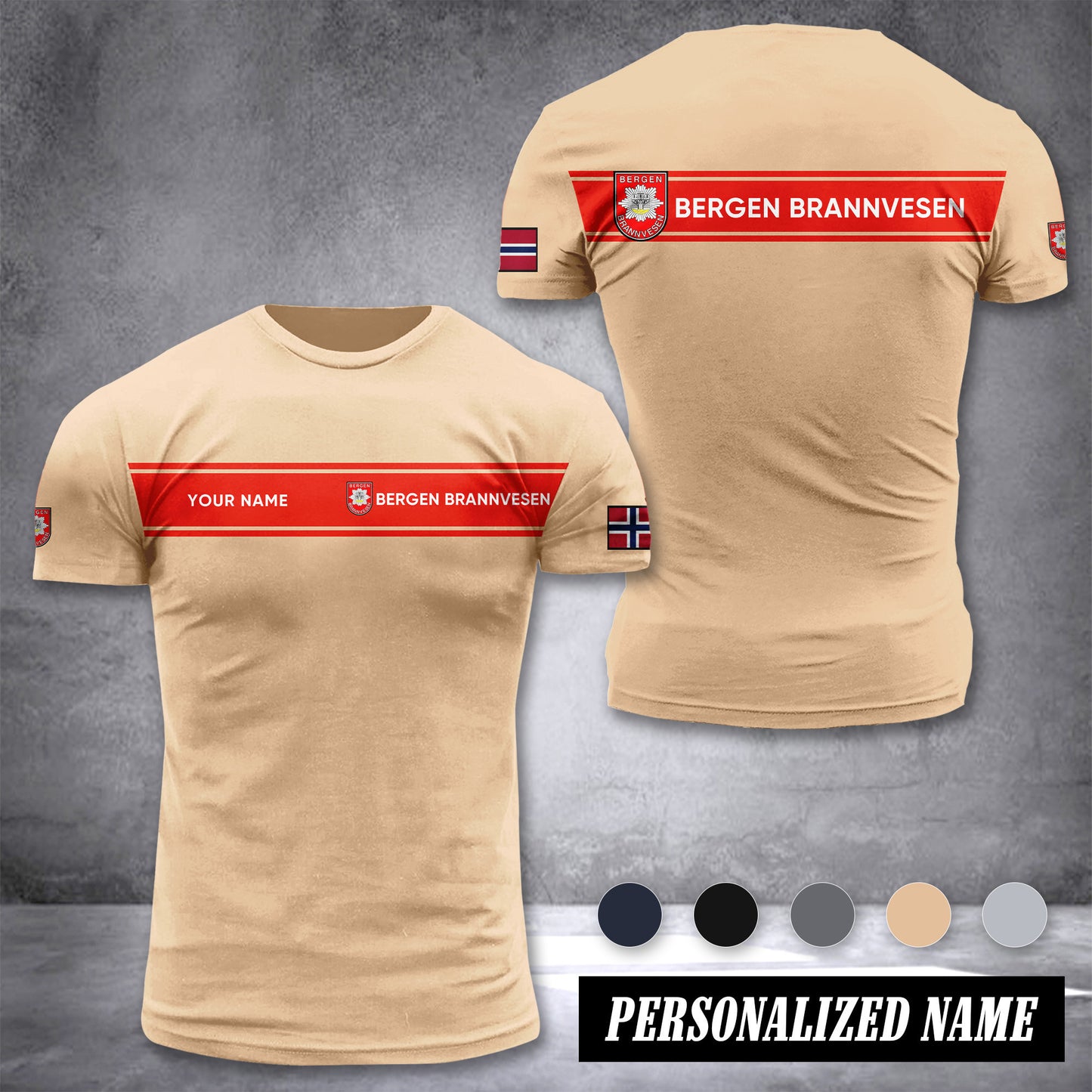 Bergen Brannvesen customize ranking T-shirt 26