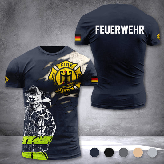 Firefighter Germany customize T-shirt 3d 297