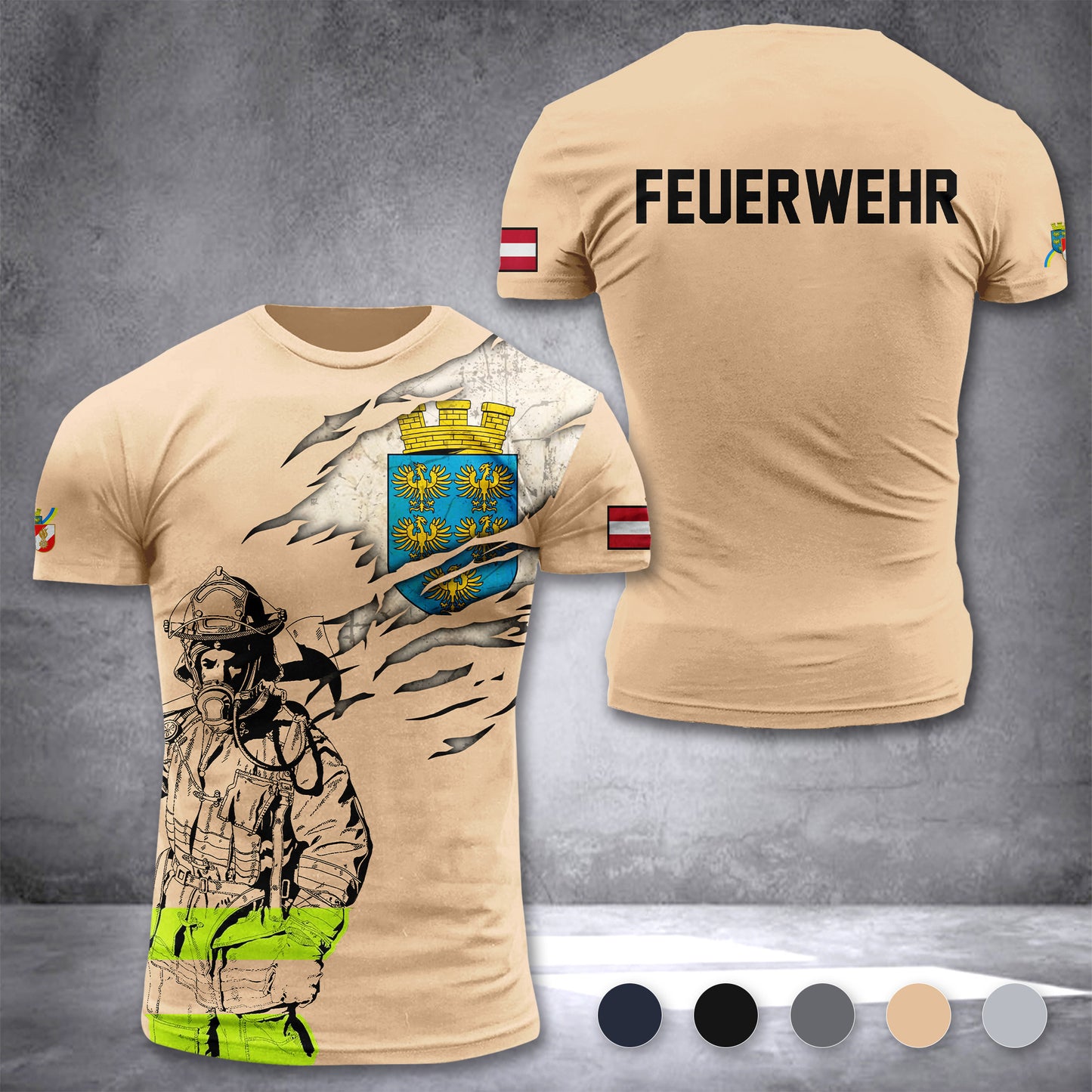 Firefighter Lower Austria customize T-shirt 3d 297