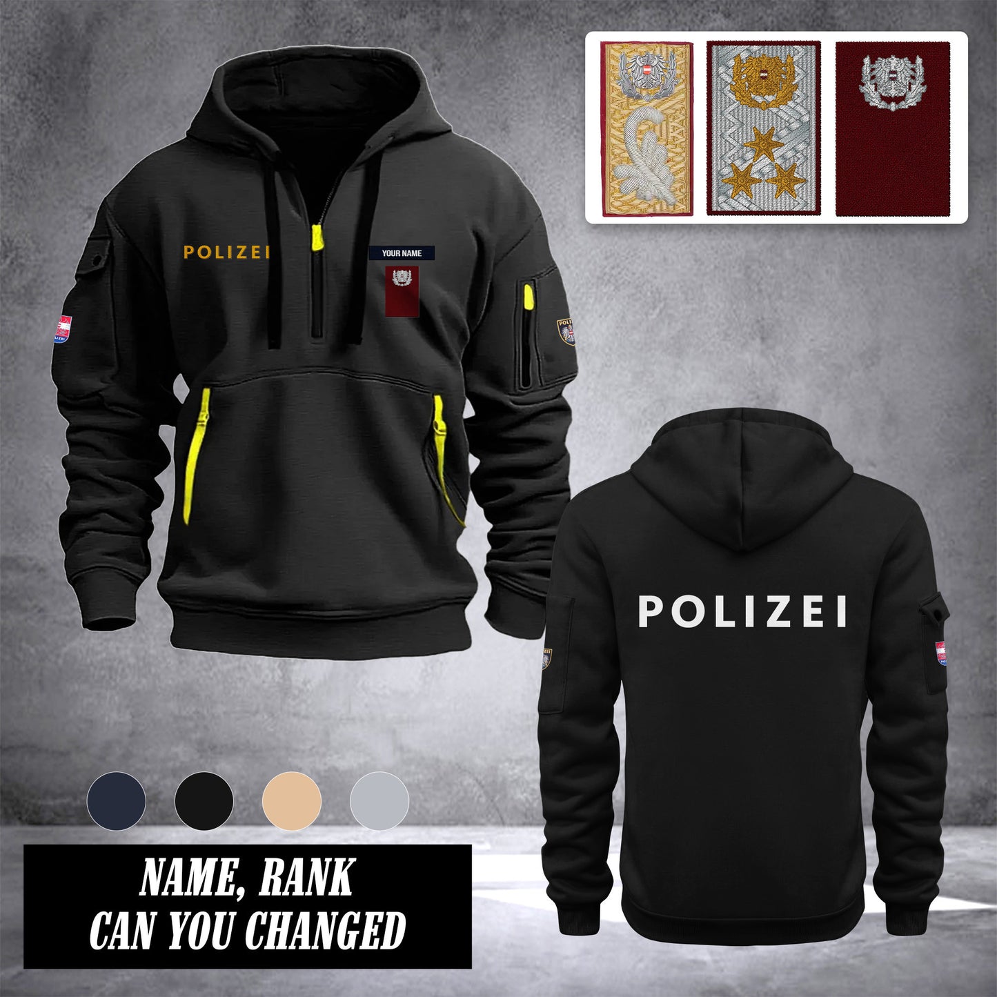 Polizei Austria customize Hoodie Half Zipper Ranking