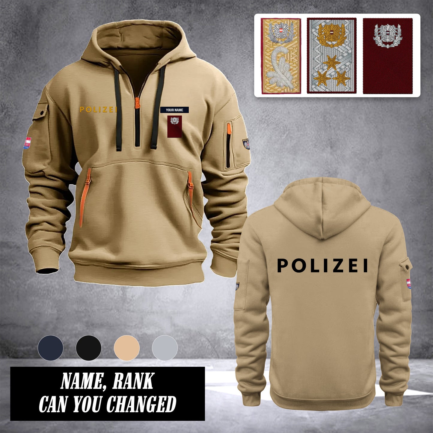 Polizei Austria customize Hoodie Half Zipper Ranking