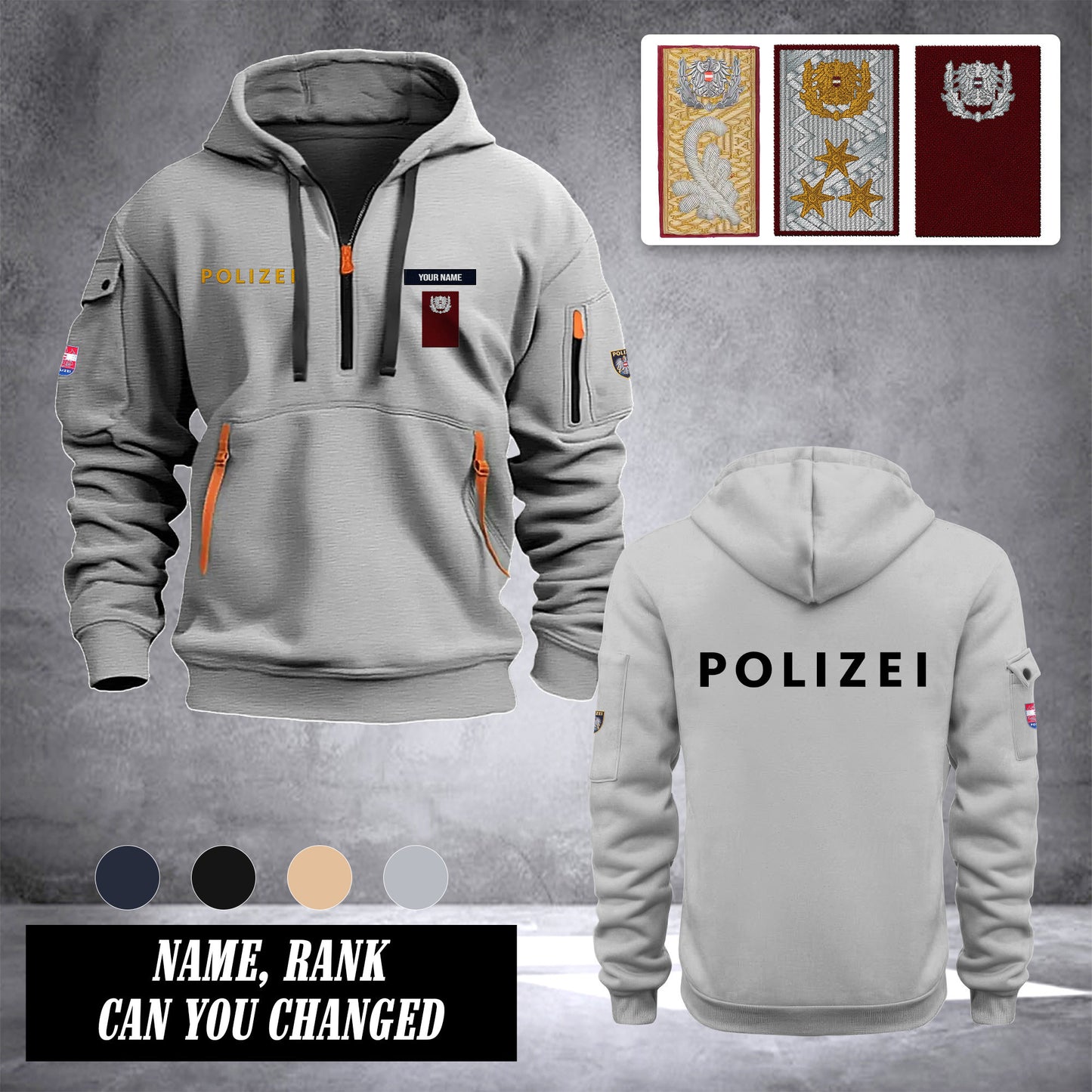 Polizei Austria customize Hoodie Half Zipper Ranking