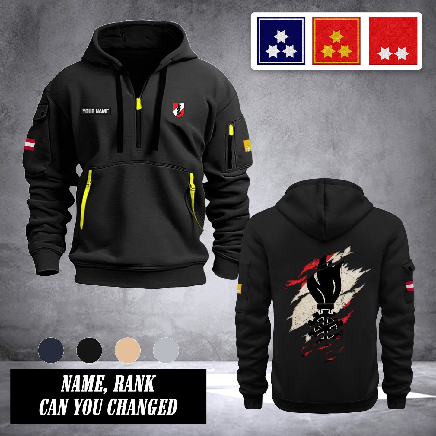 Firefighter Austria customize Hoodie Half Zipper Ranking