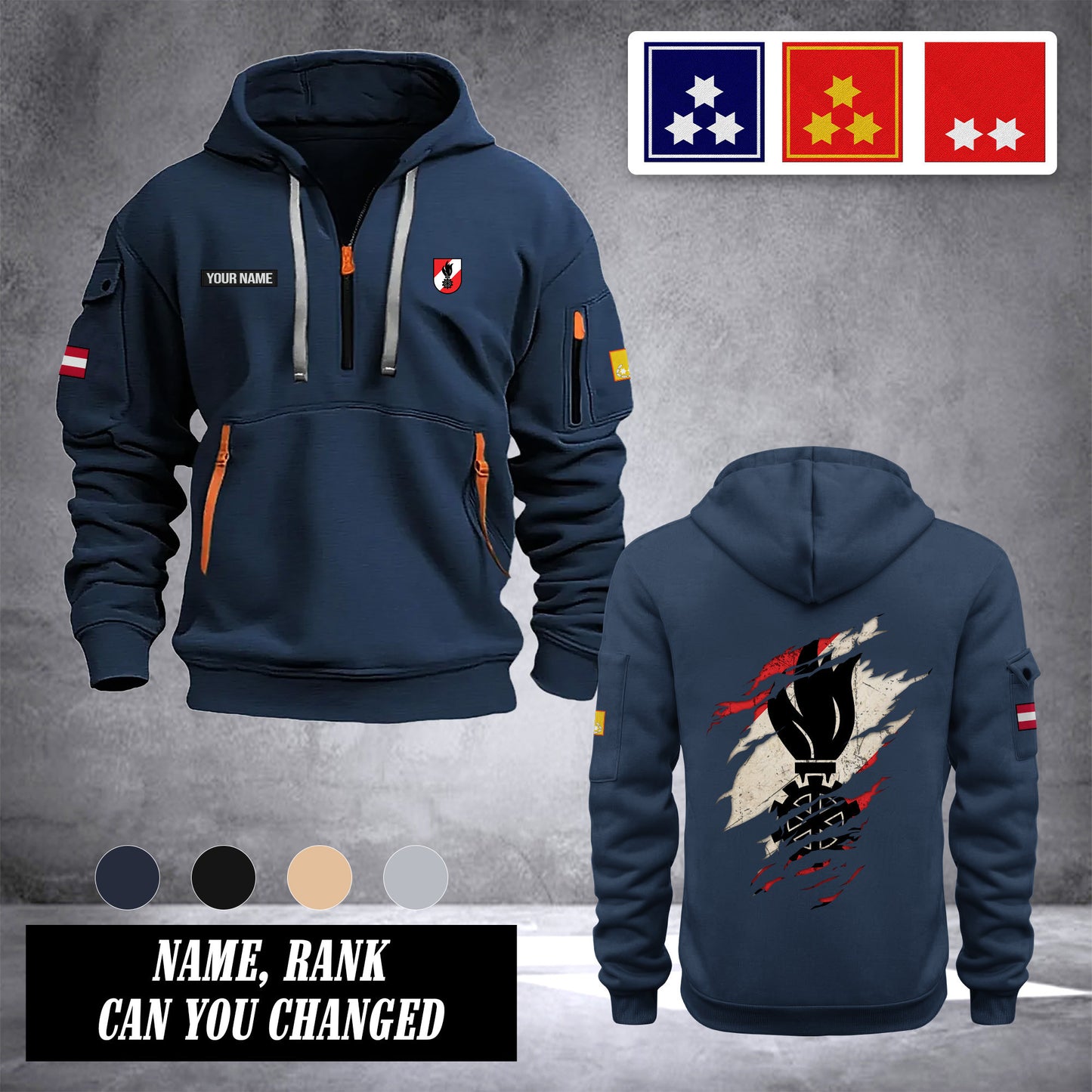 Firefighter Austria customize Hoodie Half Zipper Ranking
