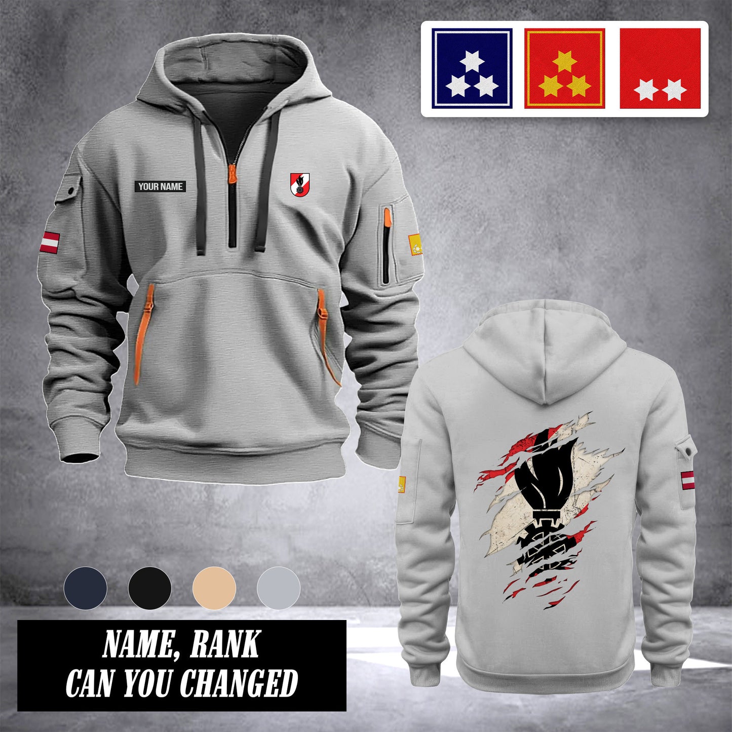 Firefighter Austria customize Hoodie Half Zipper Ranking
