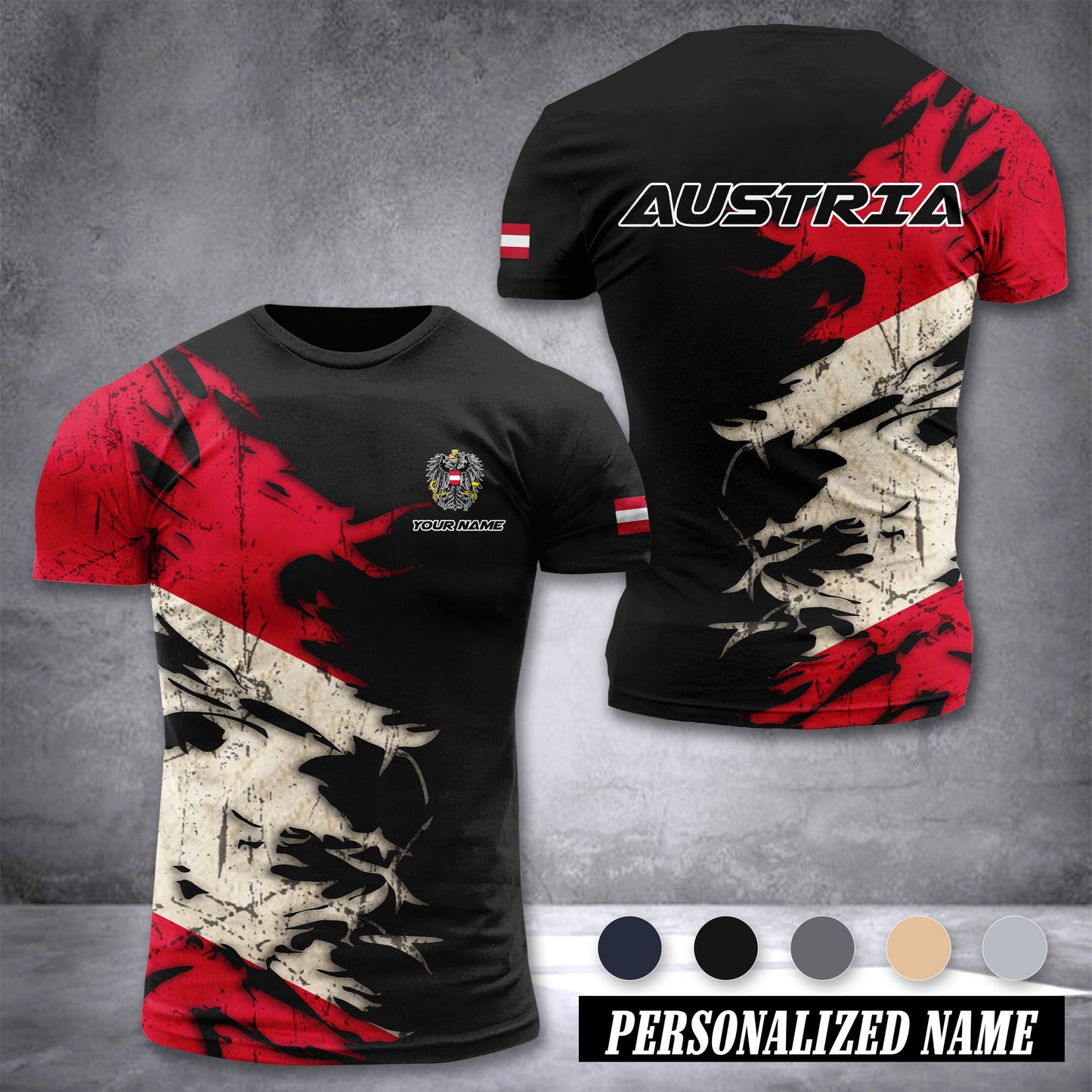 Austria customize T-shirt 3d 317