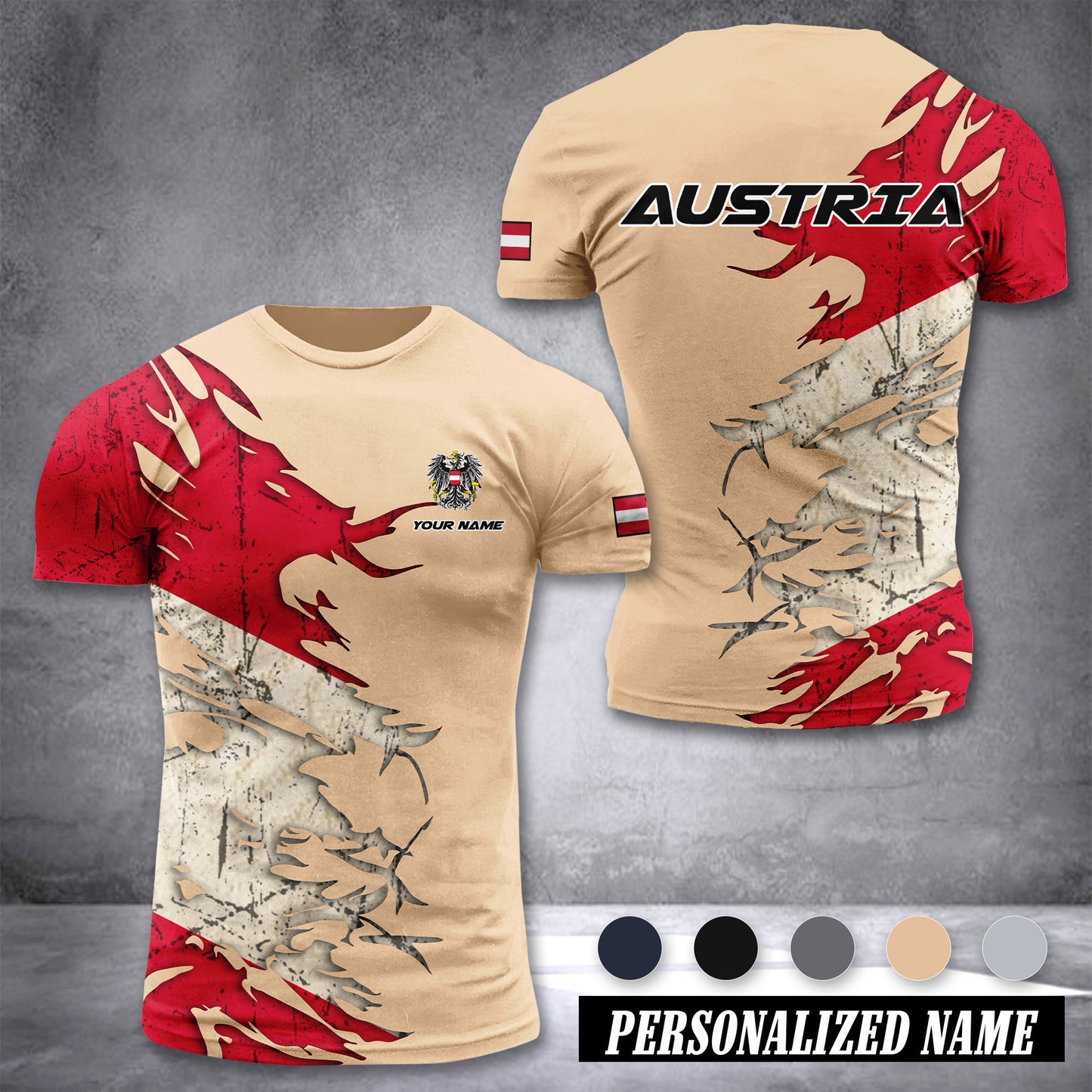 Austria customize T-shirt 3d 317