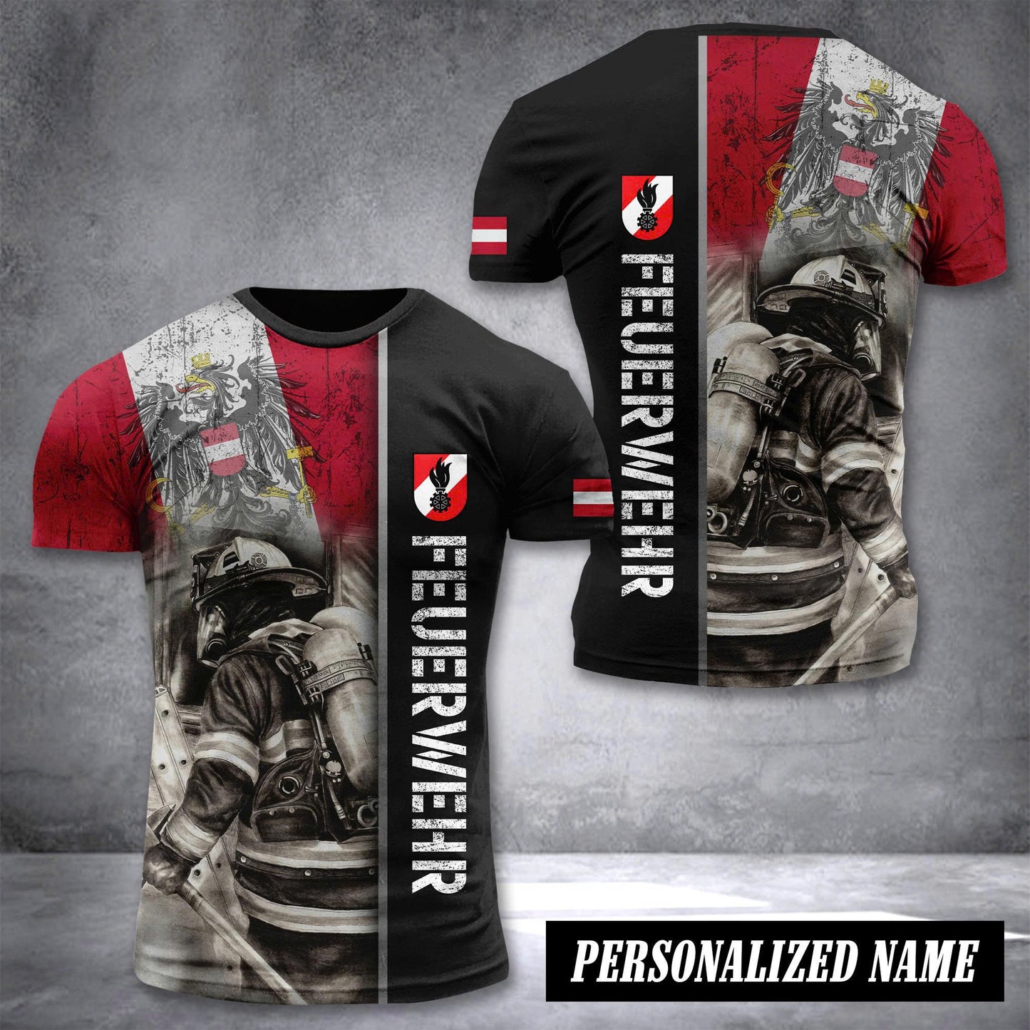 Firefighter Austria customize T-shirt 3d 317