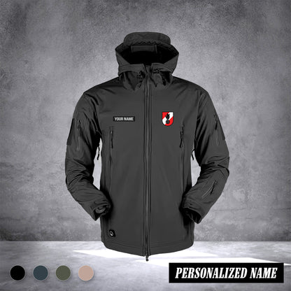 Firefighter Shark Skin Softshell Jacket Men Outdoor Windproof Hooded Coat Windbreaker Thermal Fleece Hiking Customize