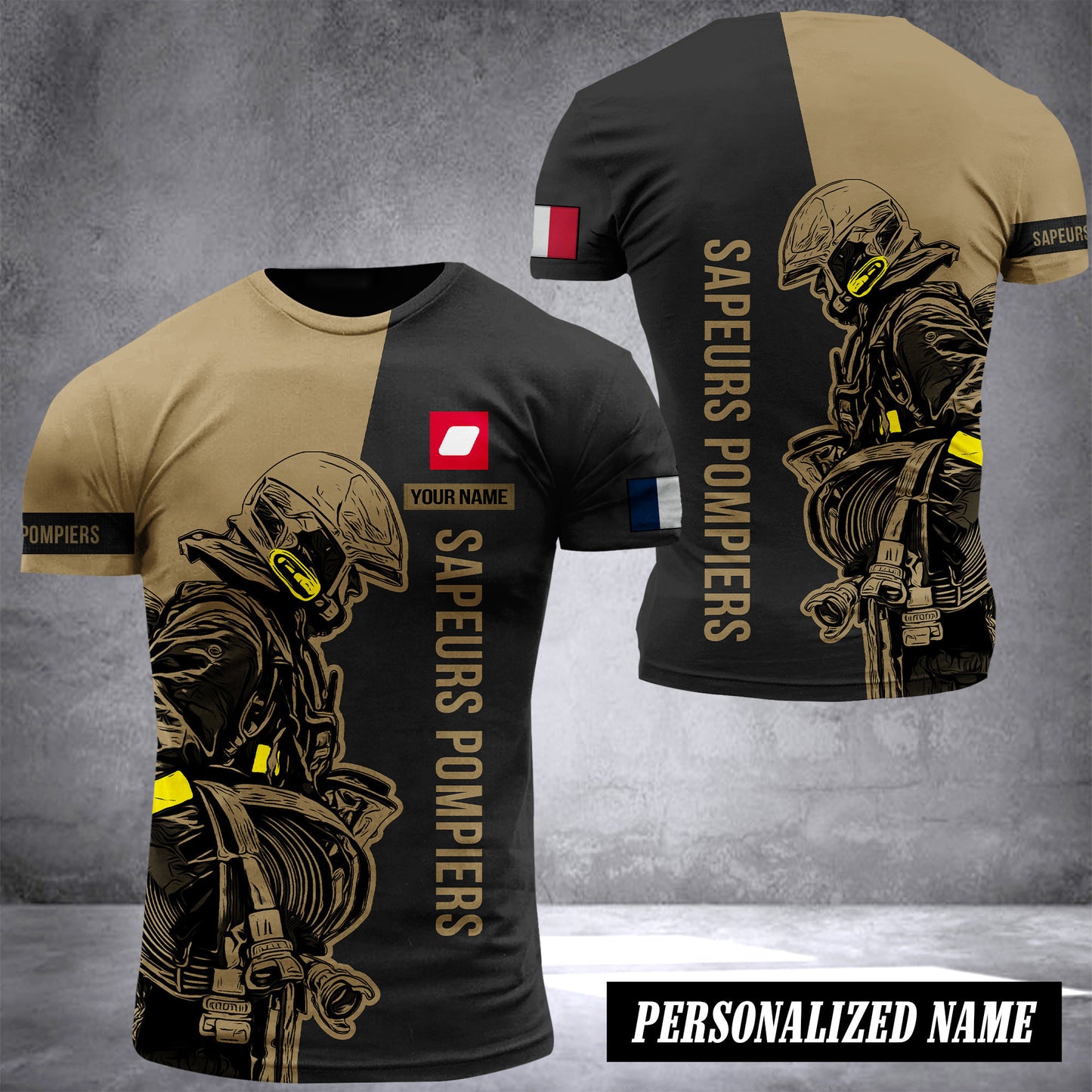 BSPP Firefighter Paris France customize T-shirt back 197