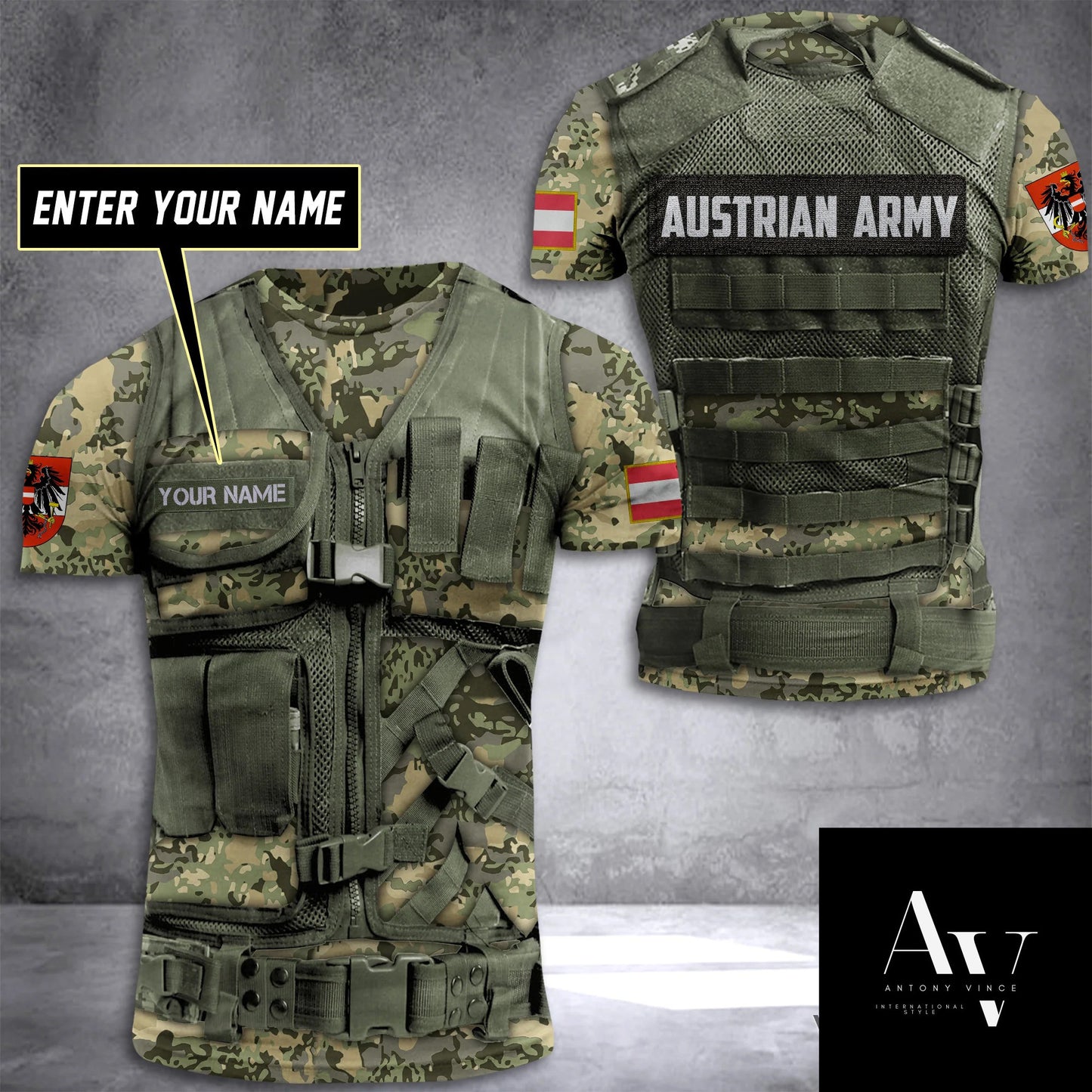 Austrian army customize T-shirt back 197