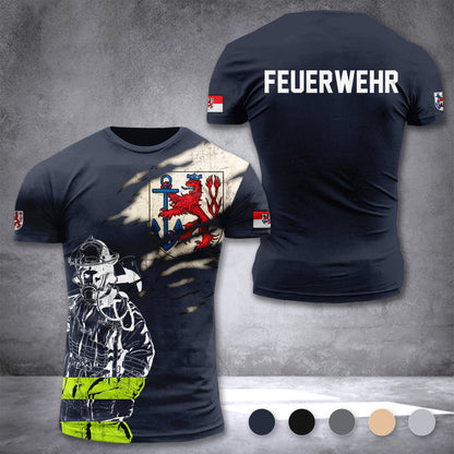 Firefighter Düsseldorf Germany customize T-shirt 3d 297