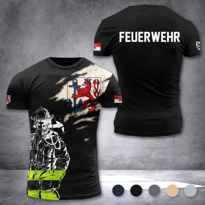 Firefighter Düsseldorf Germany customize T-shirt 3d 297