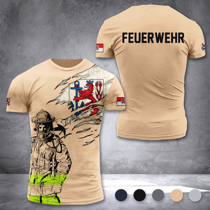 Firefighter Düsseldorf Germany customize T-shirt 3d 297