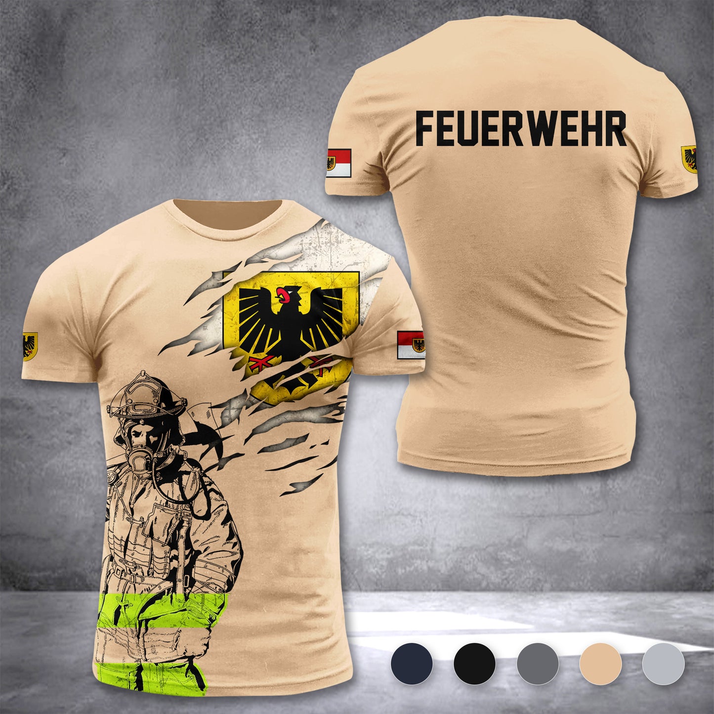 Firefighter DortmundGermany customize T-shirt 3d 297