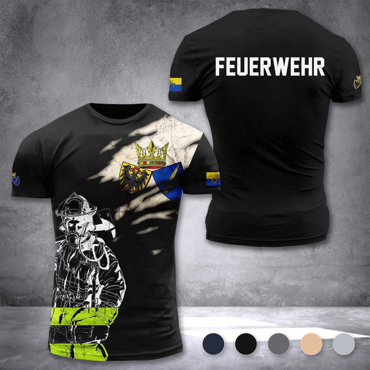 Firefighter Essen Germany customize T-shirt 3d 297