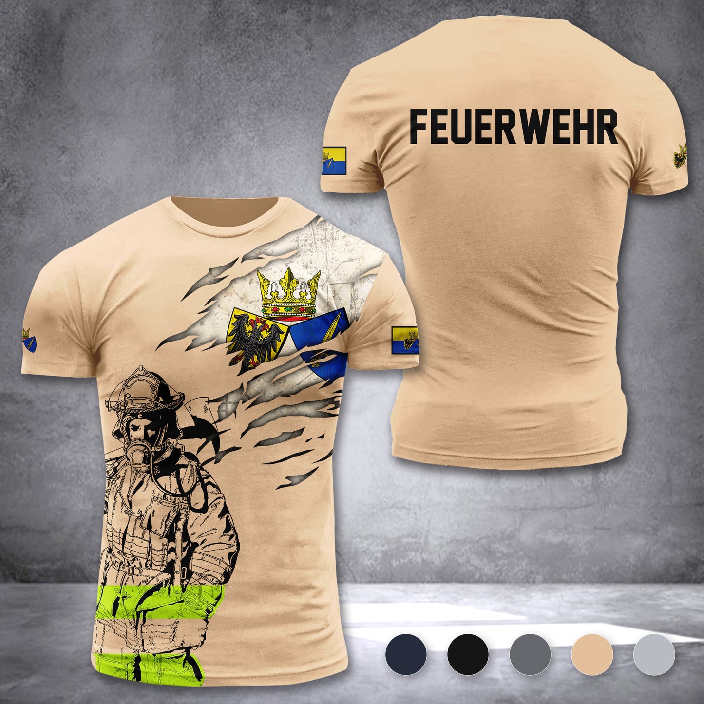 Firefighter Essen Germany customize T-shirt 3d 297