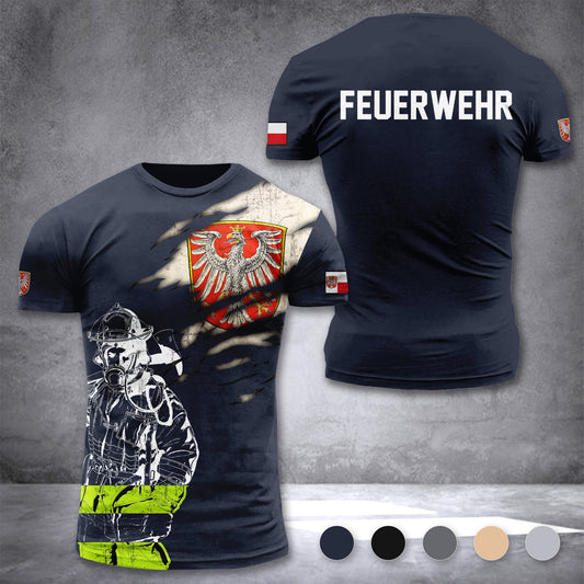 Firefighter Frankfurt am Main Germany customize T-shirt 3d 297