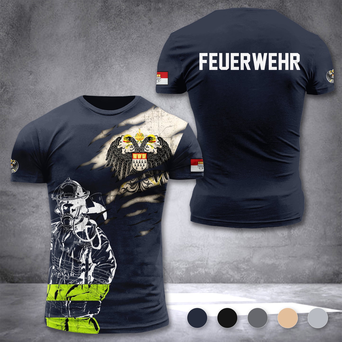 Firefighter Cologne Germany customize T-shirt 3d 297