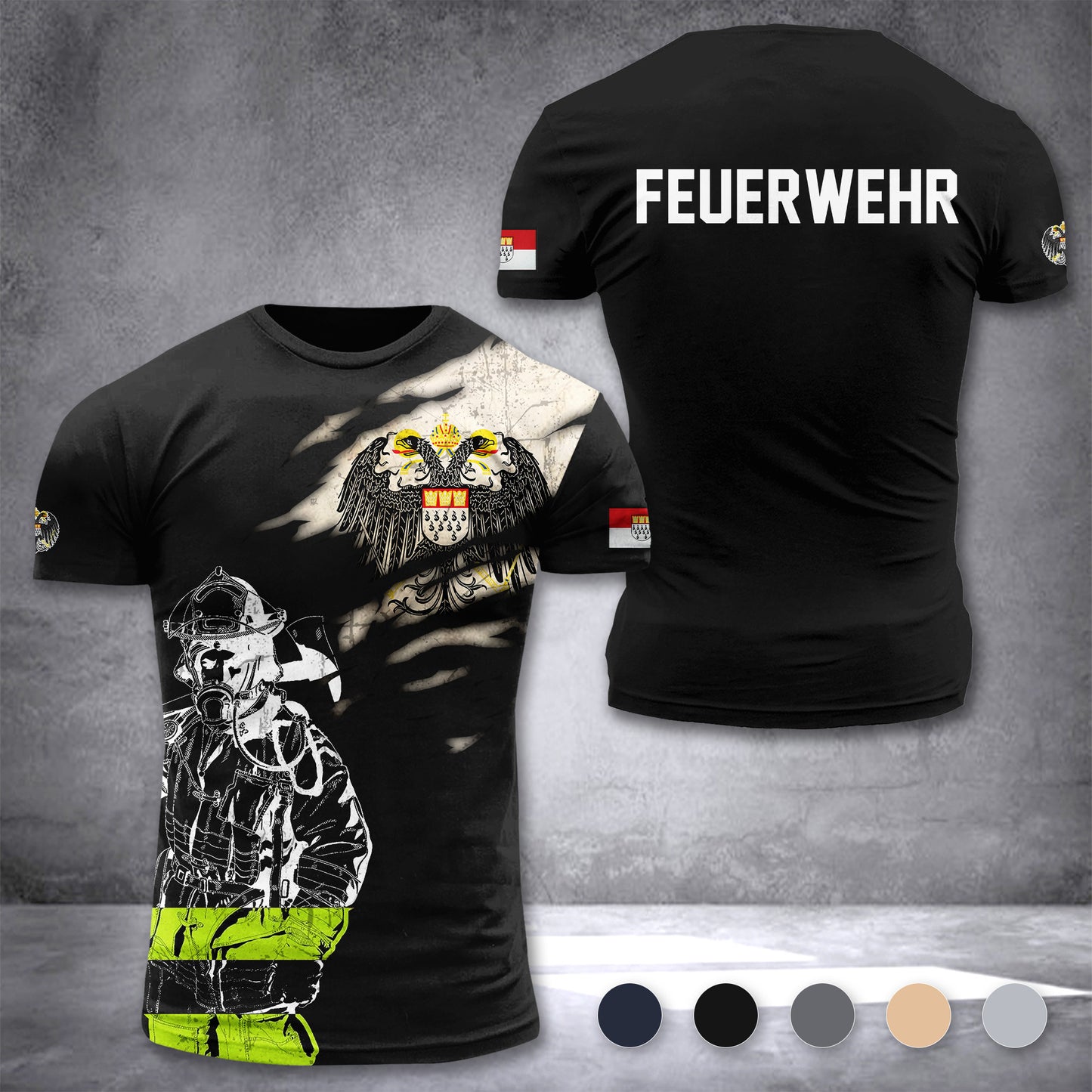 Firefighter Cologne Germany customize T-shirt 3d 297