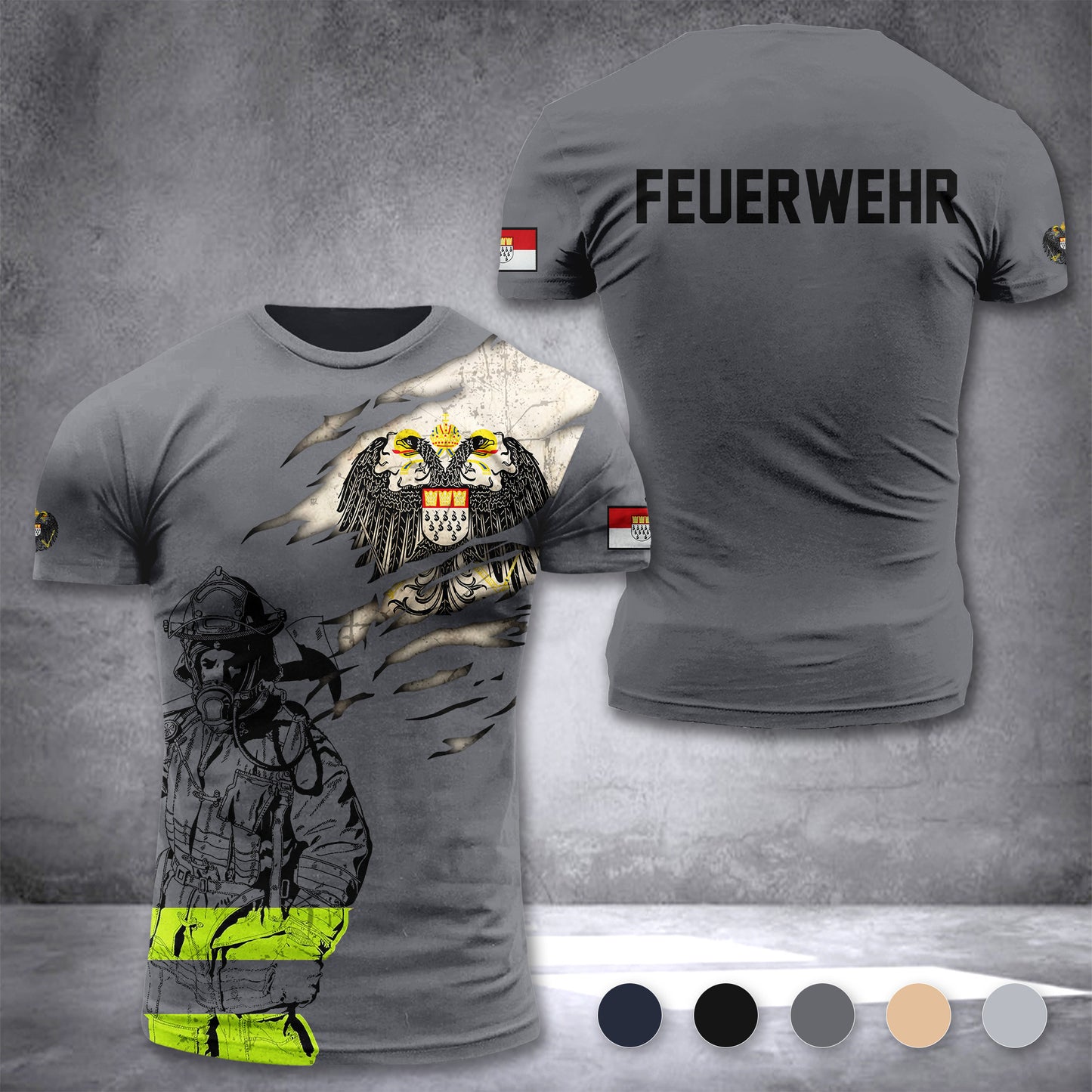 Firefighter Cologne Germany customize T-shirt 3d 297