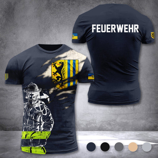 Firefighter Leipzig Germany customize T-shirt 3d 297