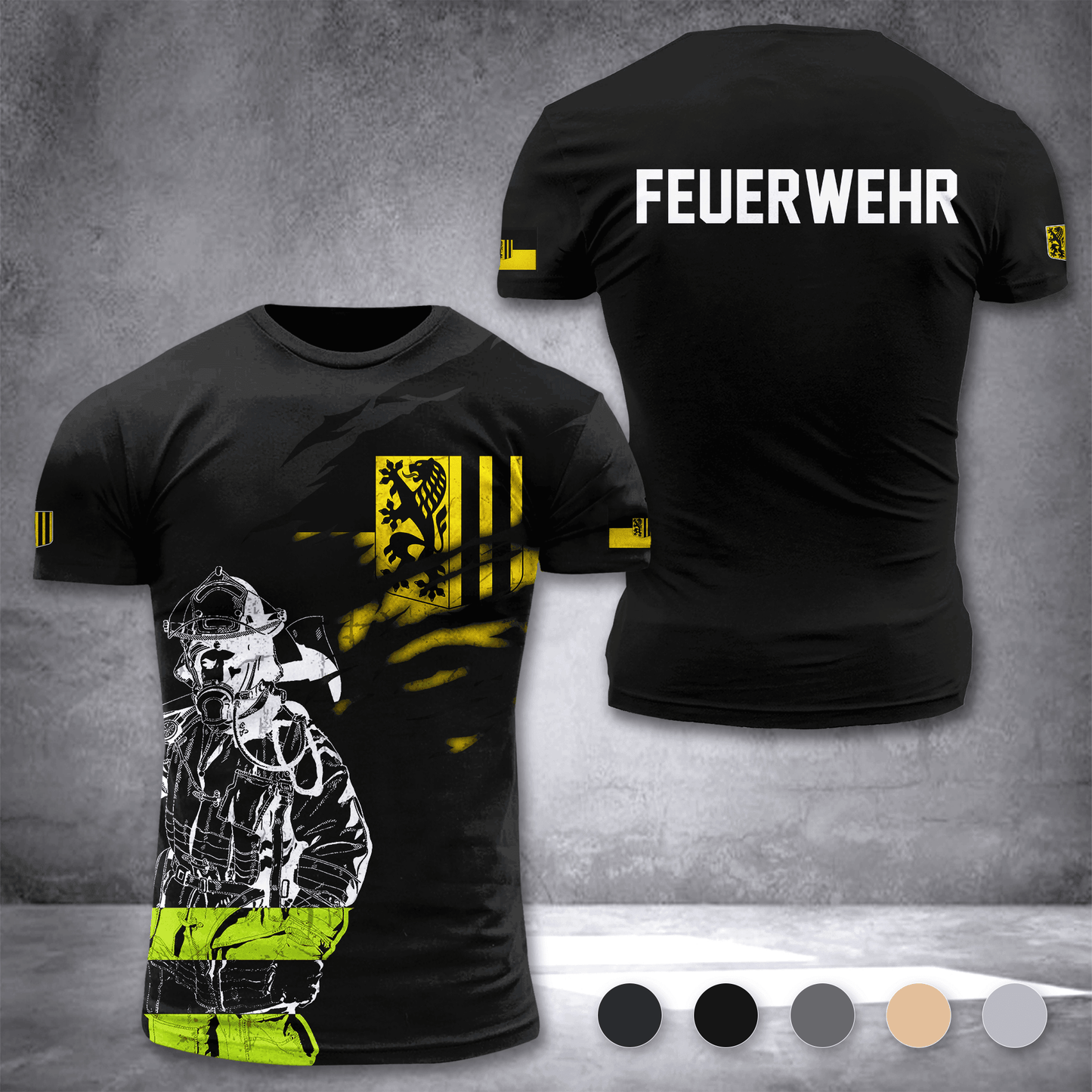 Firefighter Dresden Germany customize T-shirt 3d 297