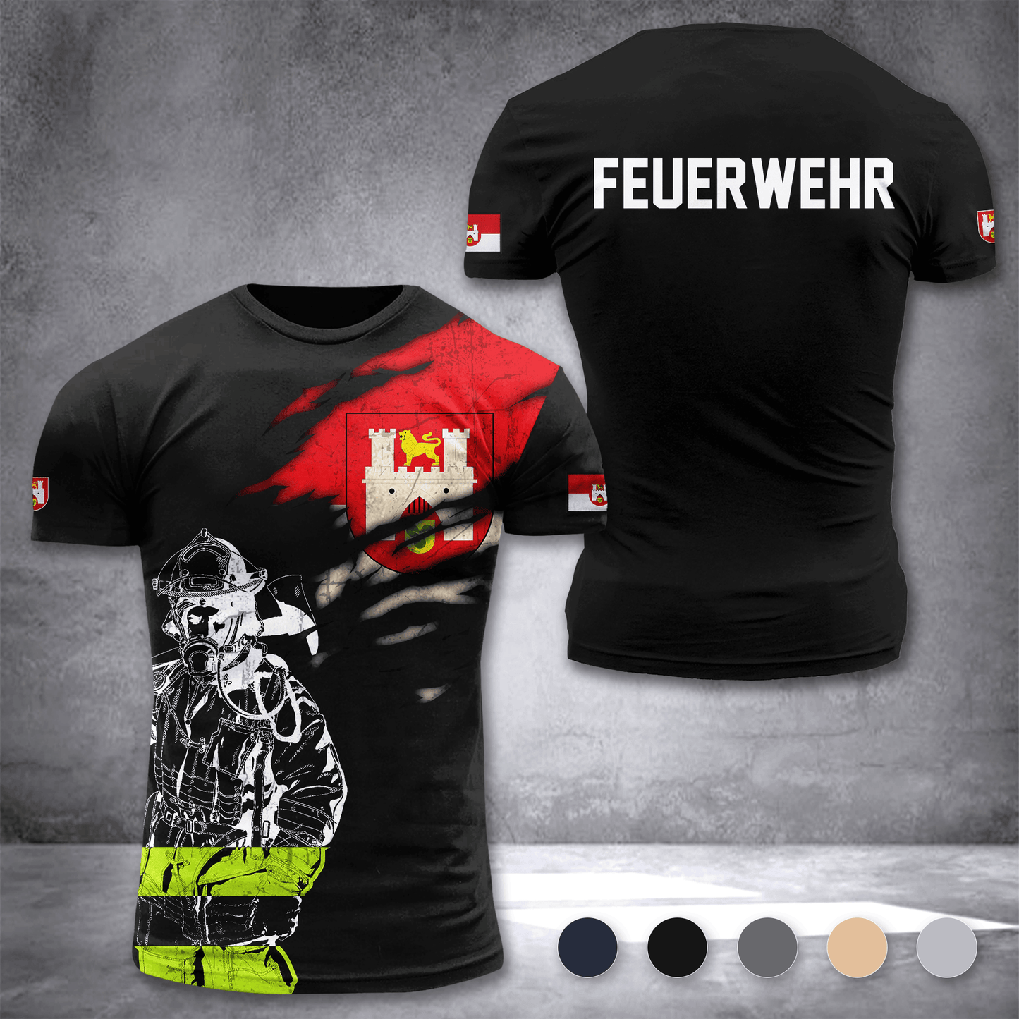 Firefighter Hannover Germany customize T-shirt 3d 297