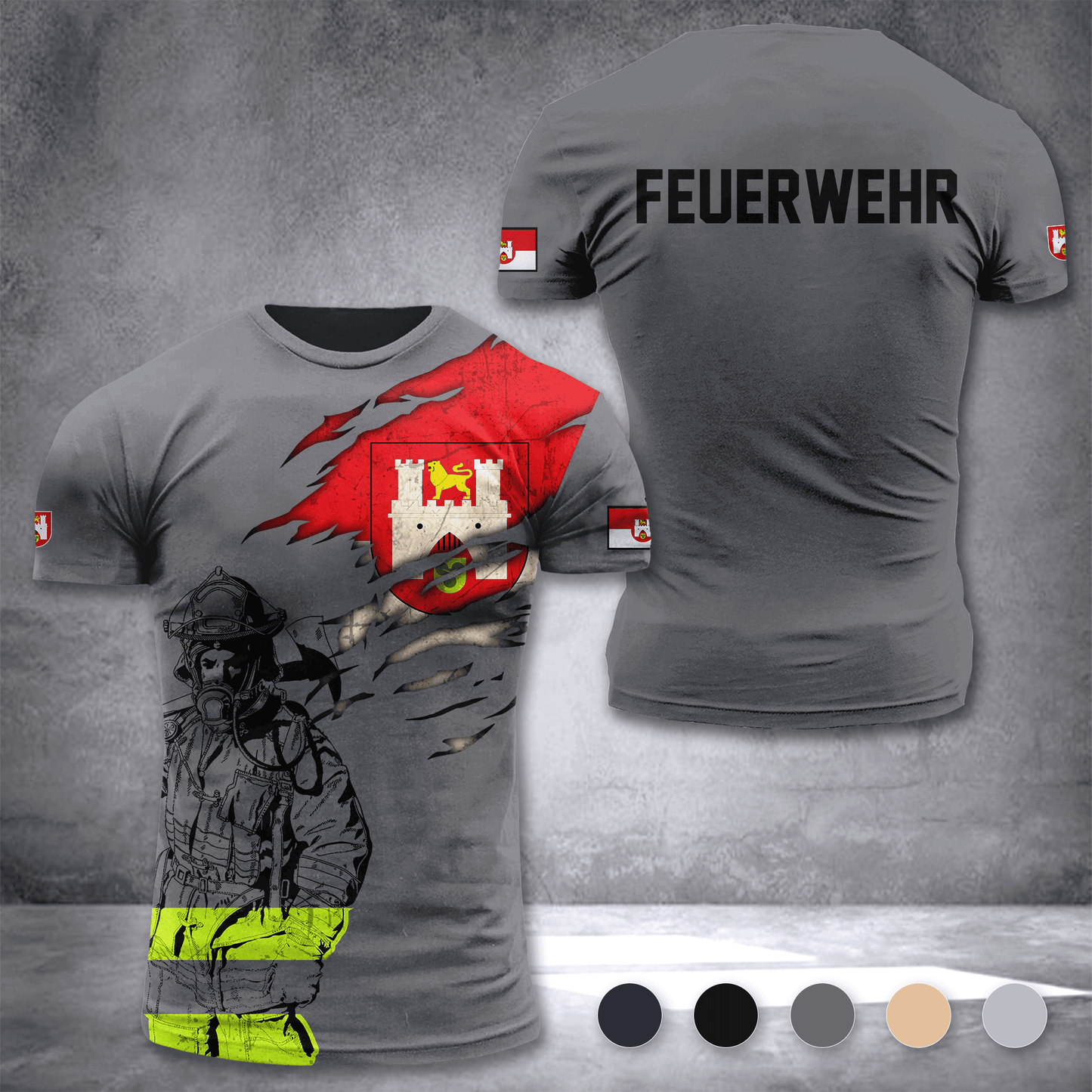Firefighter Hannover Germany customize T-shirt 3d 297