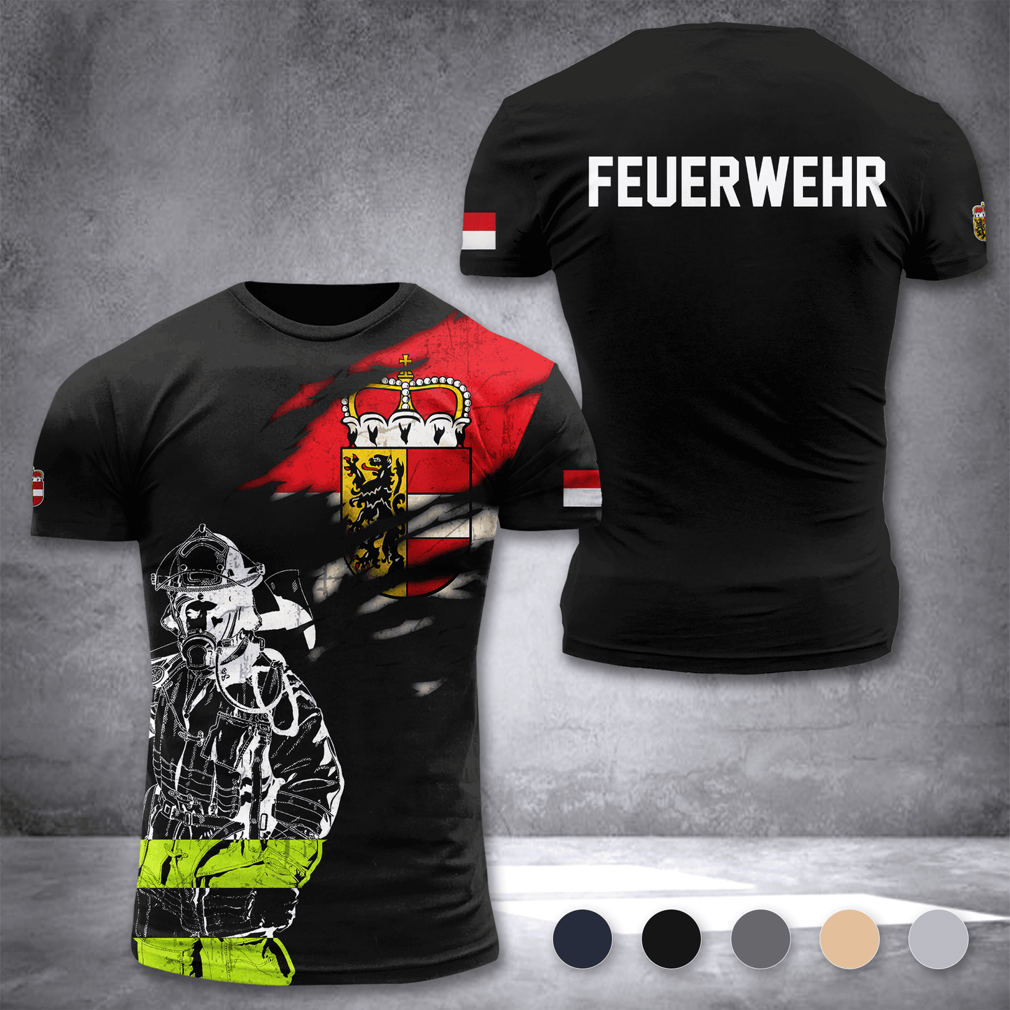 Firefighter Salzburg Austria customize T-shirt 3d 297