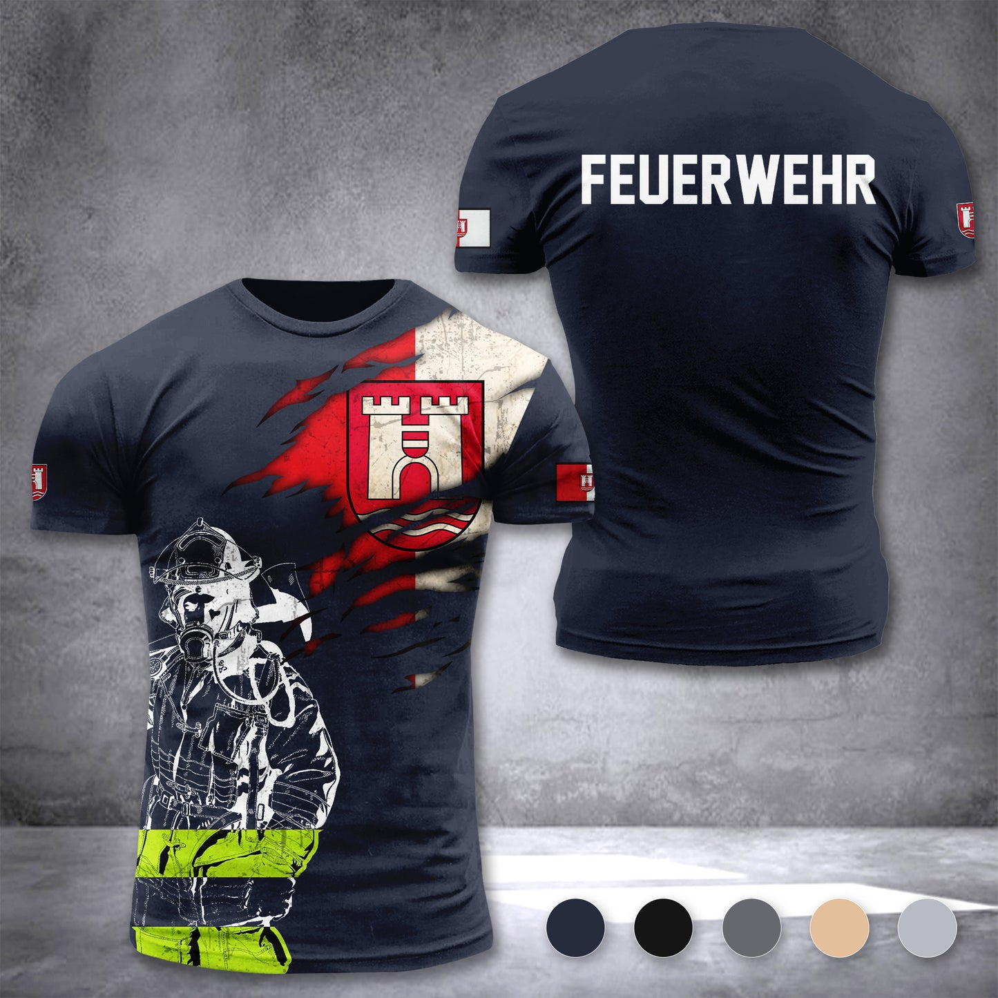 Firefighter Linz Austria customize T-shirt 3d 297