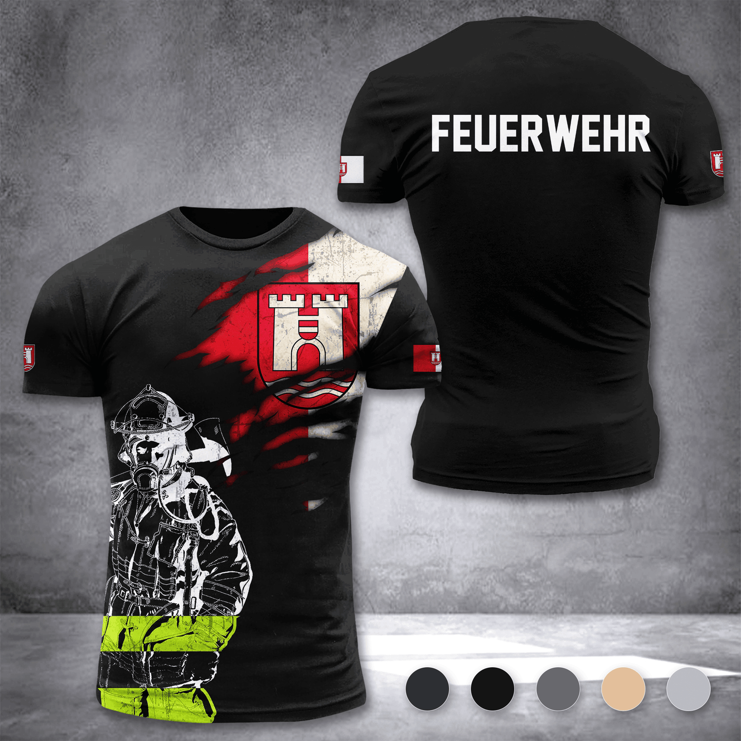 Firefighter Linz Austria customize T-shirt 3d 297