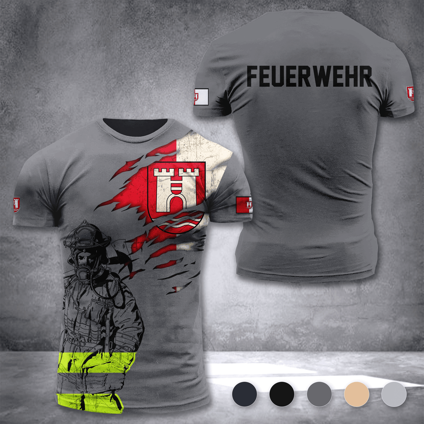 Firefighter Linz Austria customize T-shirt 3d 297