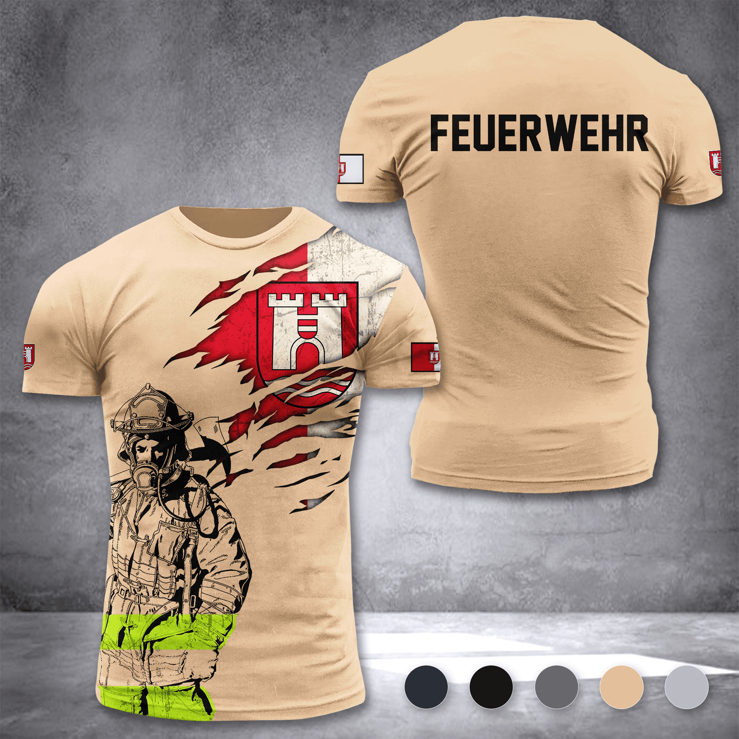 Firefighter Linz Austria customize T-shirt 3d 297