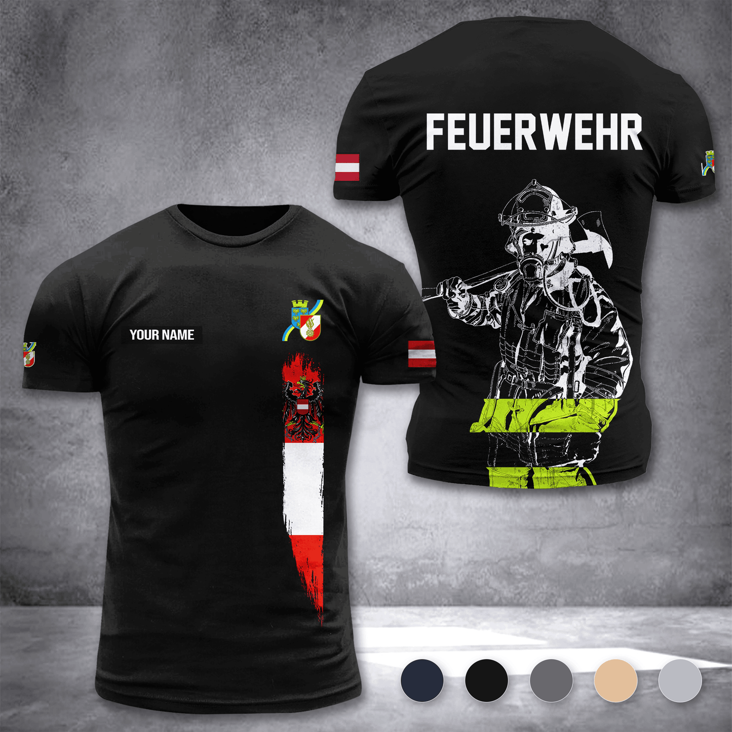 Firefighter Lower Austria customize T-shirt 3d 297
