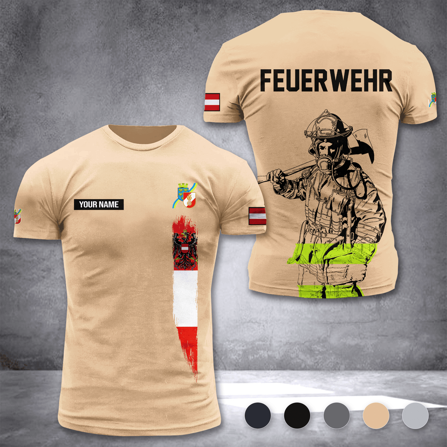Firefighter Lower Austria customize T-shirt 3d 297