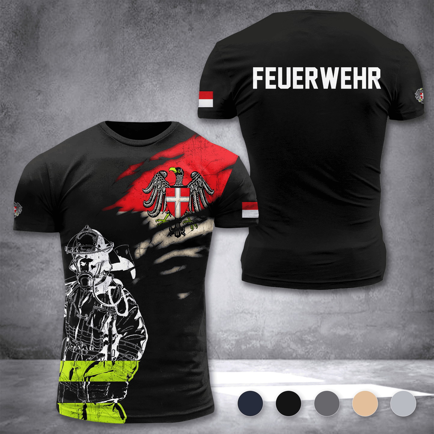 Firefighter Vienna Austria customize T-shirt 3d 297