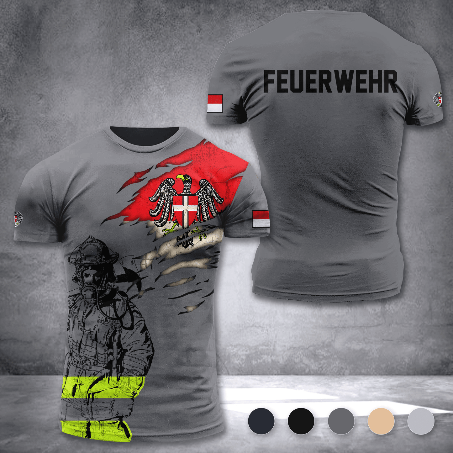 Firefighter Vienna Austria customize T-shirt 3d 297